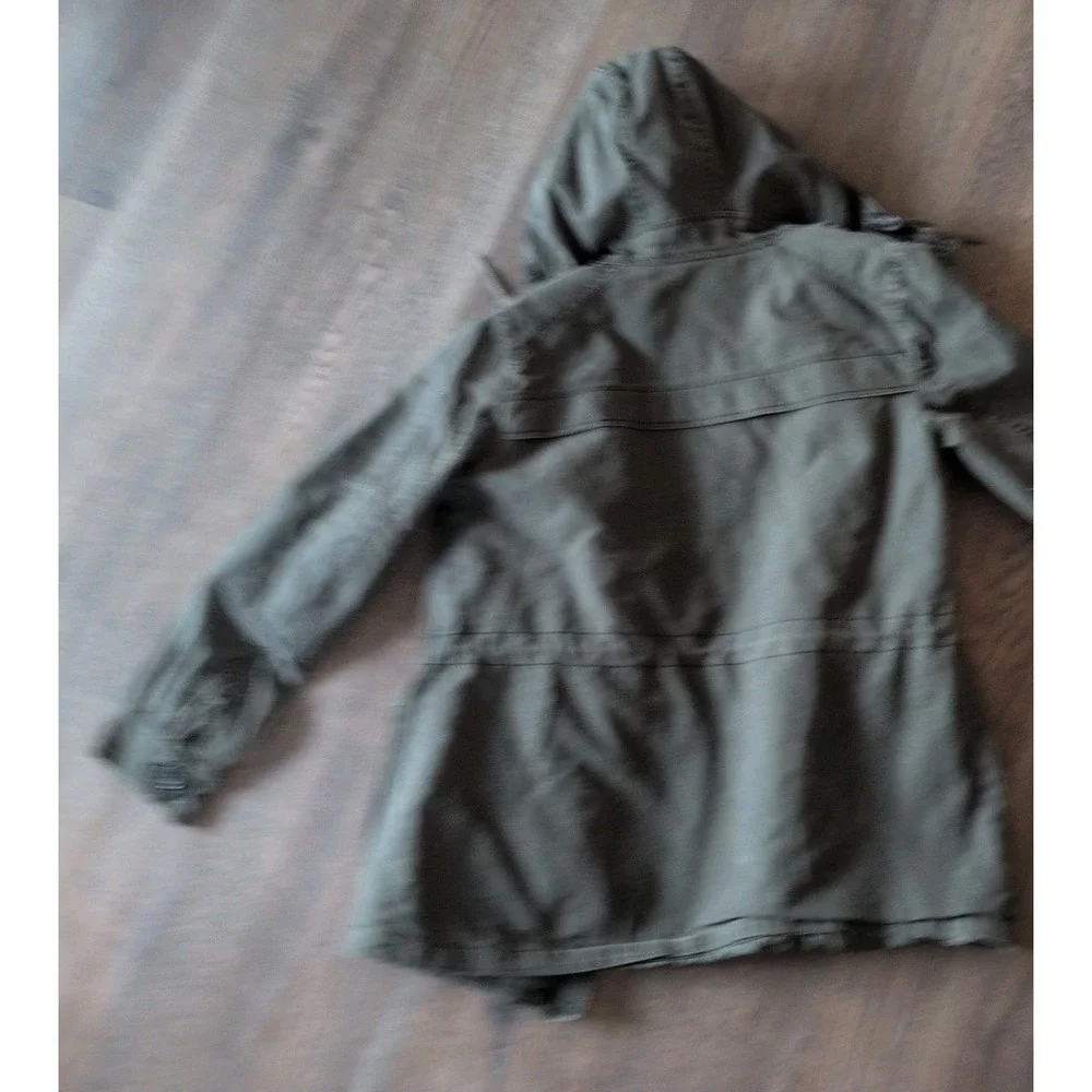Levis Jacket Womens Med Green Field Hooded Pockets Outdoors Quilted Lined - Picture 11 of 14